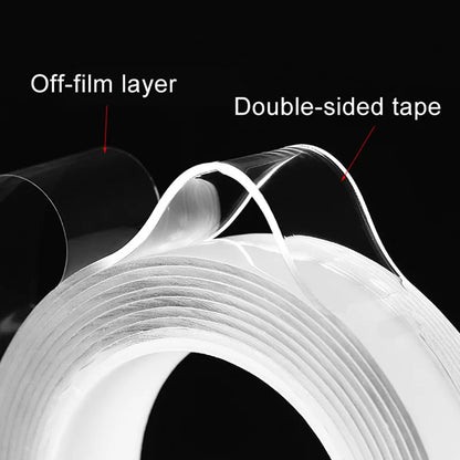 Heavy-Duty Nano Grip Tape: Reusable, Transparent Double-Sided Adhesive for Home, Office & DIY