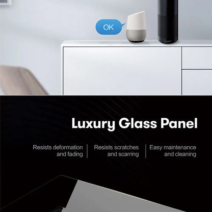 Interruptor de Pared Inteligente WiFi RF433 con Sensor Táctil para Luz LED, Sin Cable Neutro, Compatible con Alexa y Google Home