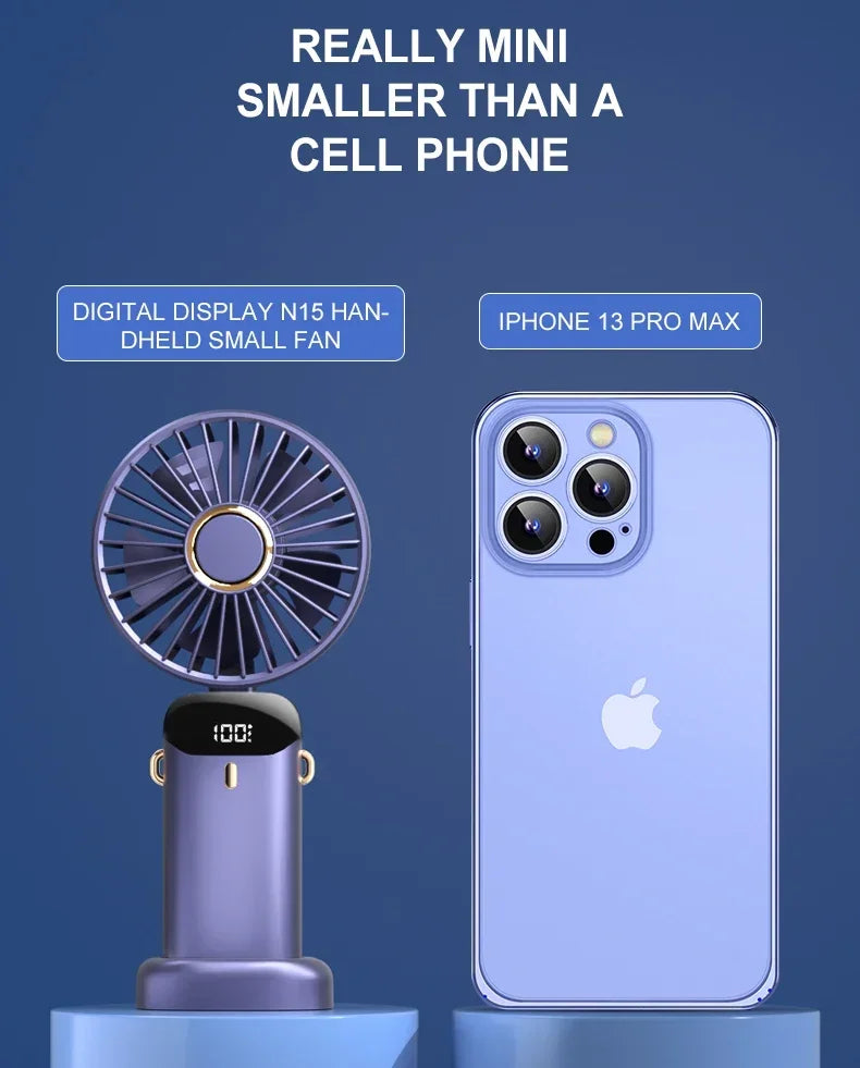 Hands-Free Cooling with Phone Mount: 5000mAh Battery