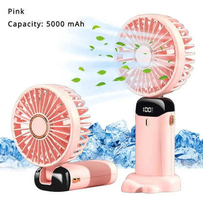 Hands-Free Cooling with Phone Mount: 5000mAh Battery