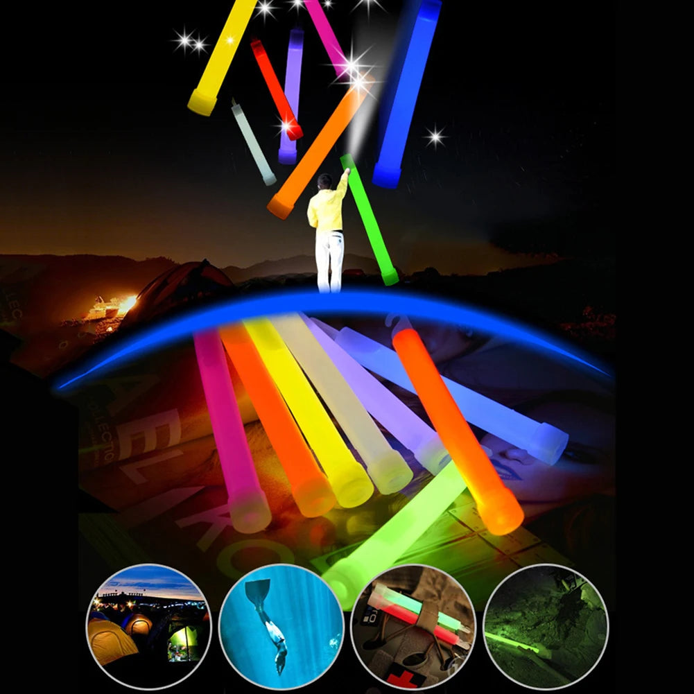 6-Inch Glow Sticks (10 Pack) - Emergency Lights for Hiking, Camping, Concerts & More