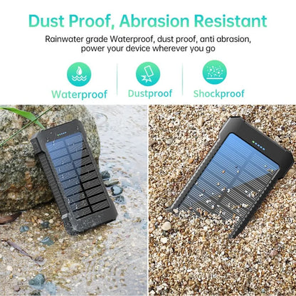 Compact Solar Power Bank Charger - 8000mAh Portable Battery with LED Light
