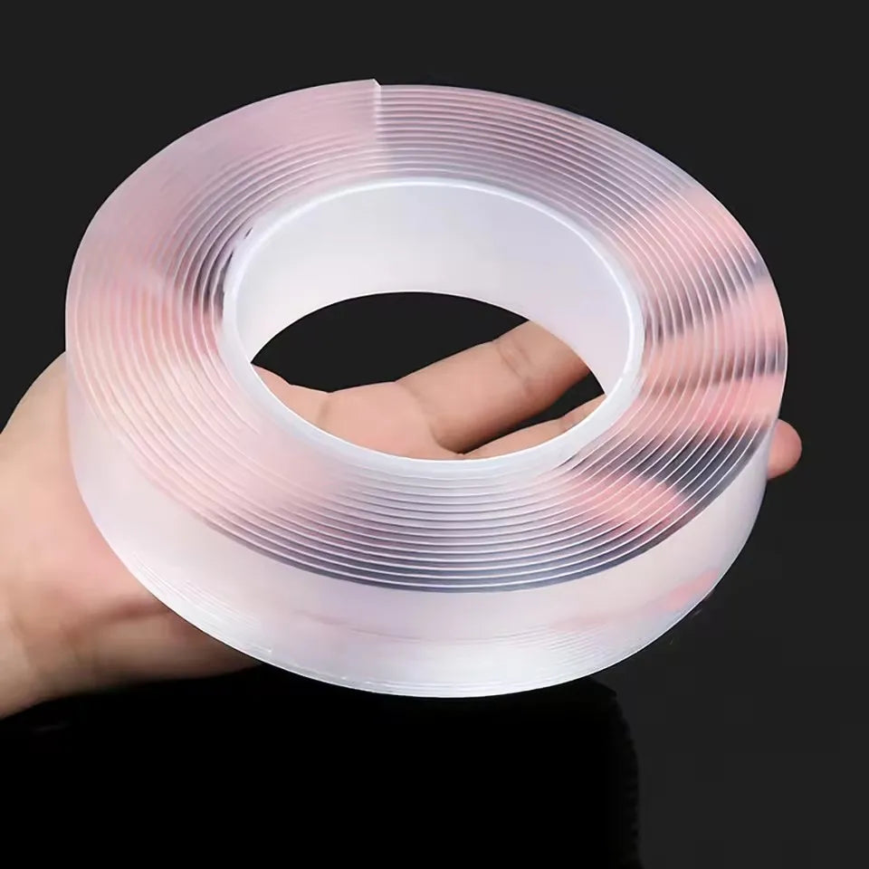 Heavy-Duty Nano Grip Tape: Reusable, Transparent Double-Sided Adhesive for Home, Office & DIY