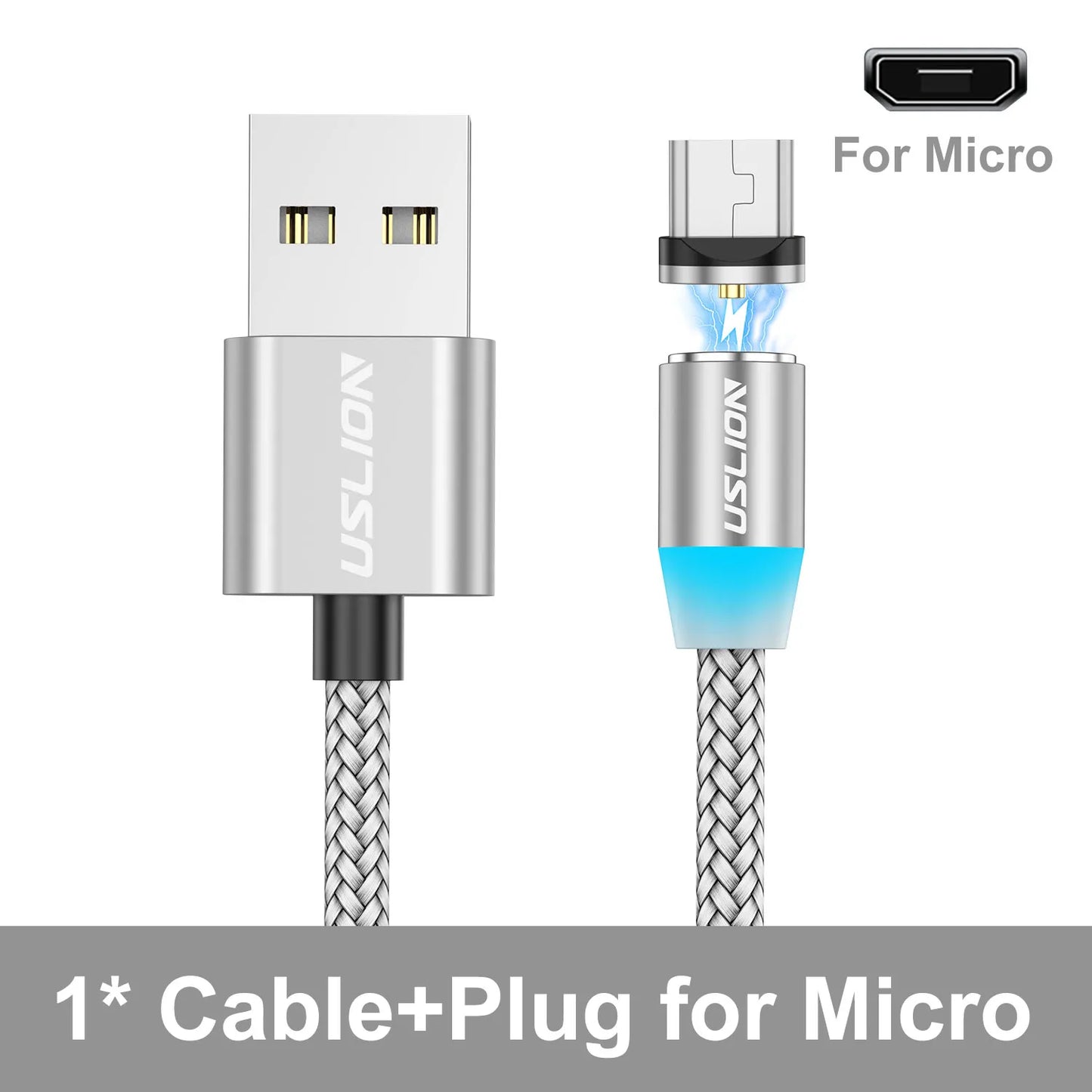 Cable Magnético USB Tipo C Micro USB iPhone Carga Rápida Transferencia Datos LED