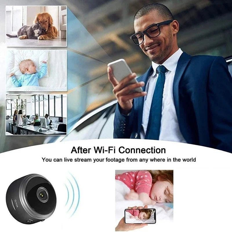 Wireless Mini Spy Camera for Home Security - Monitor Baby, Pets & More