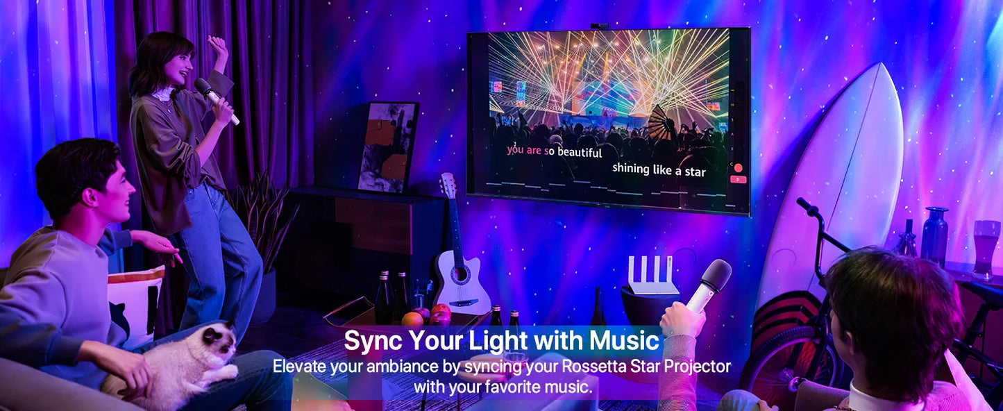 Proyector de Galaxias y Estrellas con Parlante Bluetooth, Ruido Blanco y Efecto Aurora, Color Gris