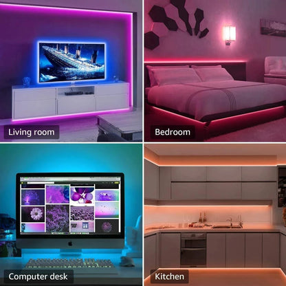 Bluetooth LED Strip Lights: RGB, App Control, 5V USB