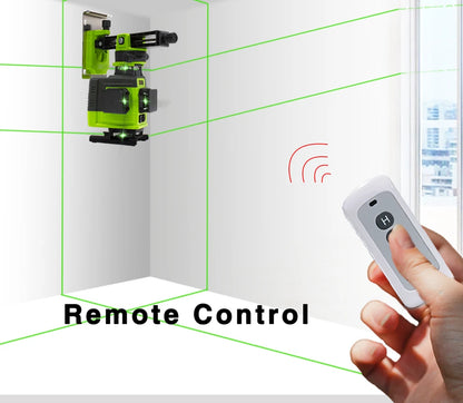 Self-Leveling 4D Green Laser Level by CLUBIONA - 16 Lines, Pulse Mode, 5000mAh Battery, w/Remote
