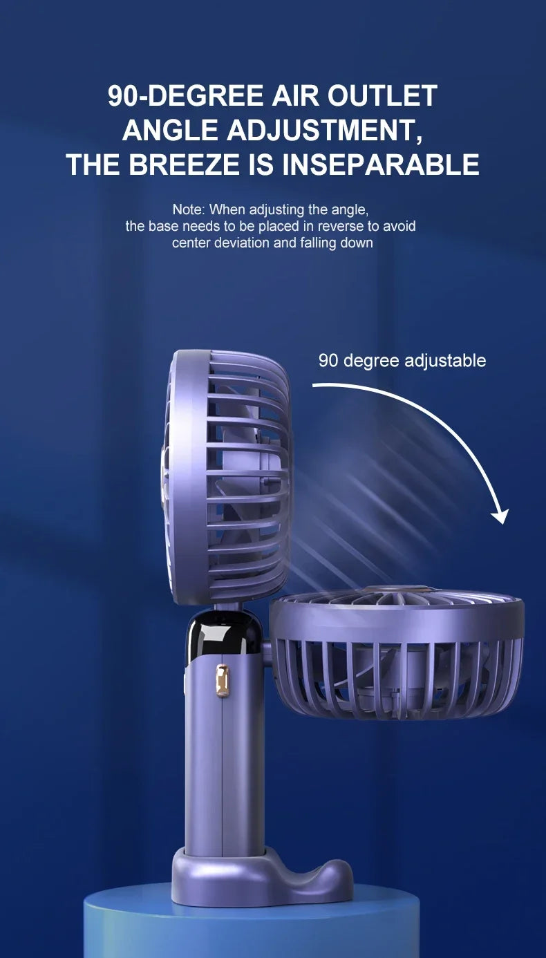 Hands-Free Cooling with Phone Mount: 5000mAh Battery