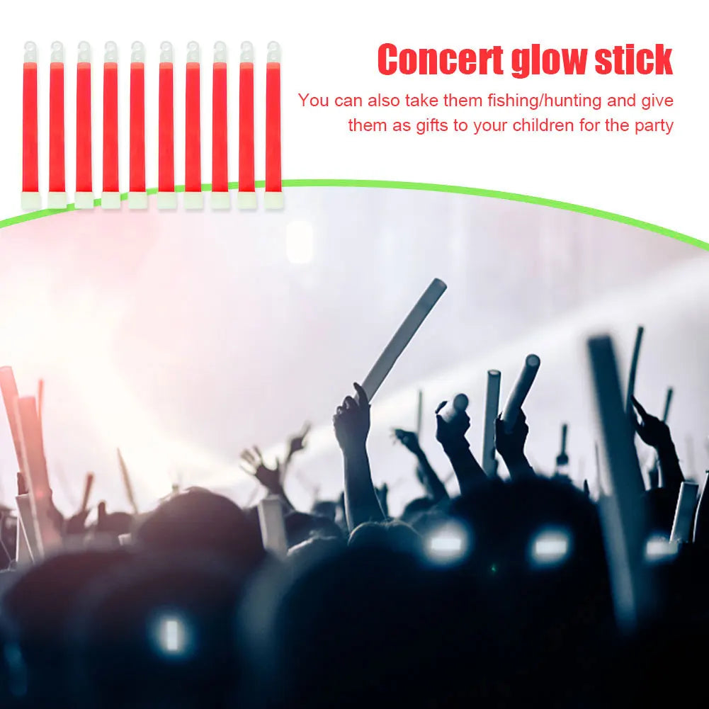 6-Inch Glow Sticks (10 Pack) - Emergency Lights for Hiking, Camping, Concerts & More