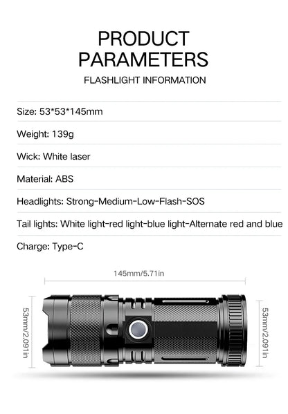 High-Powered 9-LED Flashlight - Waterproof & Rugged for Camping, Emergencies & More