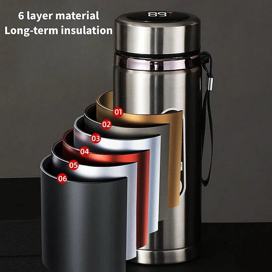 Insulated Thermos: 500ml to 1 Liter, Digital Temp Display