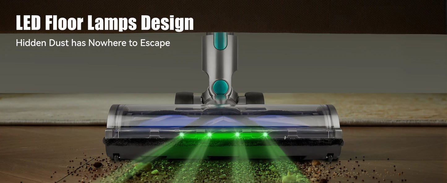 Lightweight E.LUO Cordless Vacuum with Powerful Suction & Dust Sensor - 60 Min Runtime, Perfect for Home, Pets & Auto