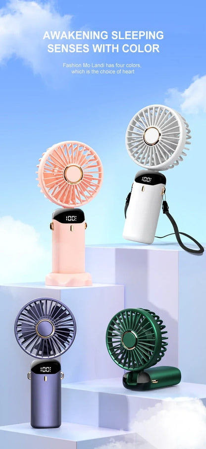 Hands-Free Cooling with Phone Mount: 5000mAh Battery