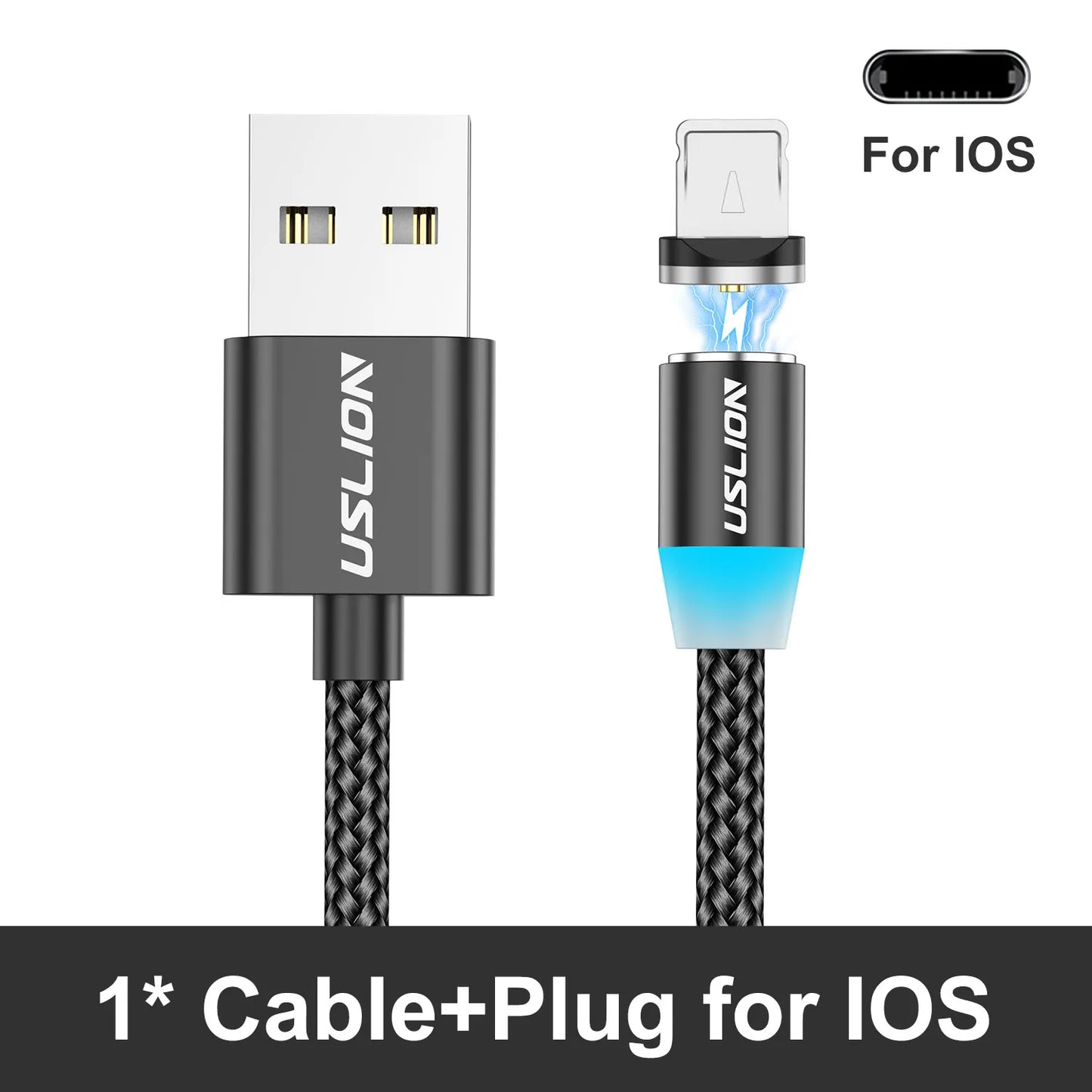 Cable Magnético USB Tipo C Micro USB iPhone Carga Rápida Transferencia Datos LED