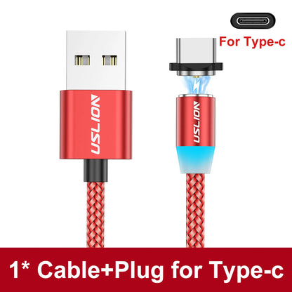 Cable Magnético USB Tipo C Micro USB iPhone Carga Rápida Transferencia Datos LED