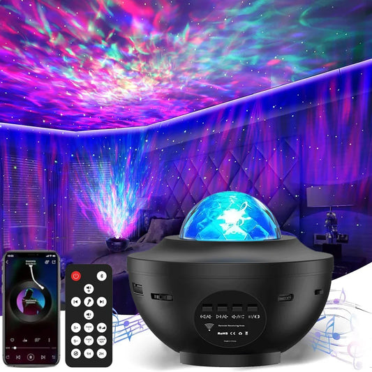 LED Galaxy Projector Night Light with Bluetooth Music Player