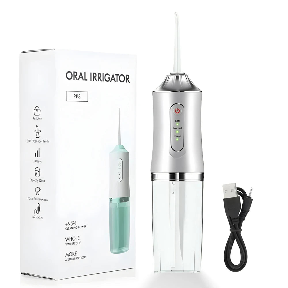 Irrigador Bucal Portátil 3 Modos con Tanque de 220ml y 1 Boquilla