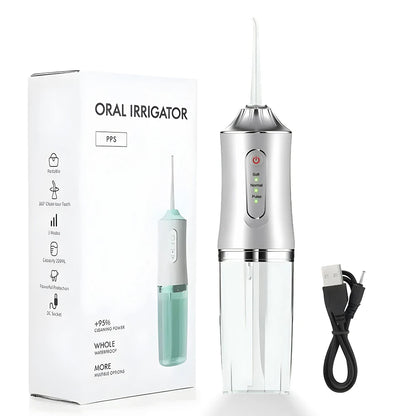 Irrigador Bucal Portátil 3 Modos con Tanque de 220ml y 1 Boquilla