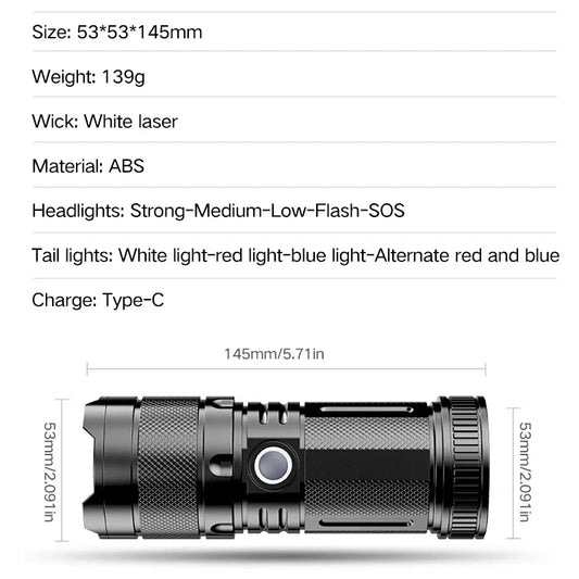 High-Powered 9-LED Flashlight - Waterproof & Rugged for Camping, Emergencies & More