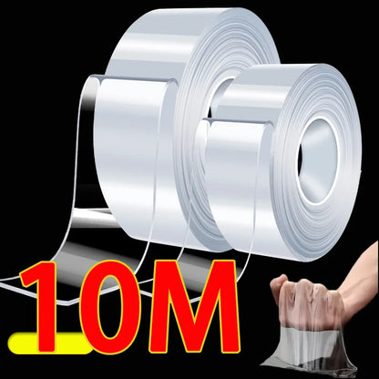 Heavy-Duty Nano Grip Tape: Reusable, Transparent Double-Sided Adhesive for Home, Office & DIY
