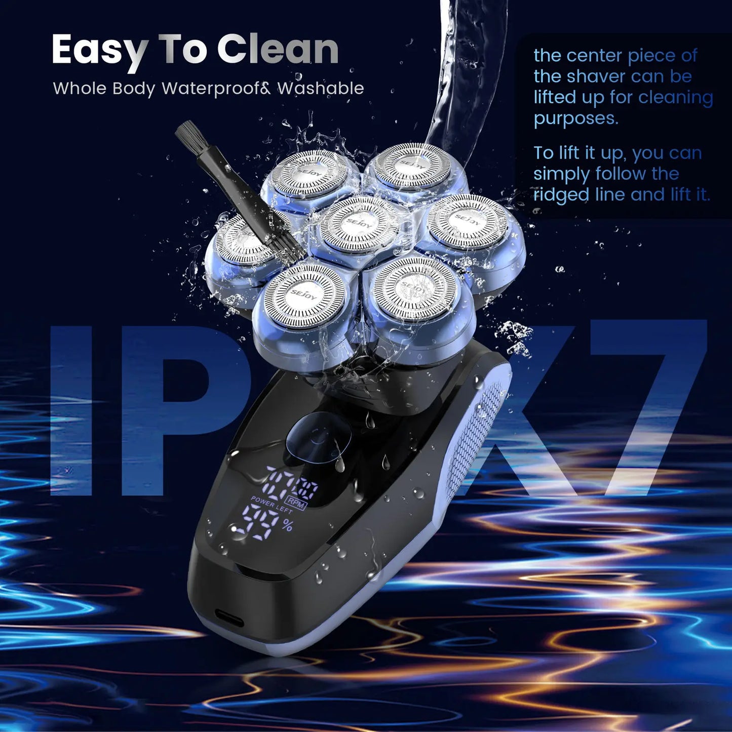 Bald Head Shaver Electric Razor, 5-in-1 Beard Trimmer Kit, Waterproof Mens Shaver