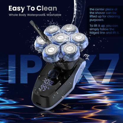 Bald Head Shaver Electric Razor, 5-in-1 Beard Trimmer Kit, Waterproof Mens Shaver