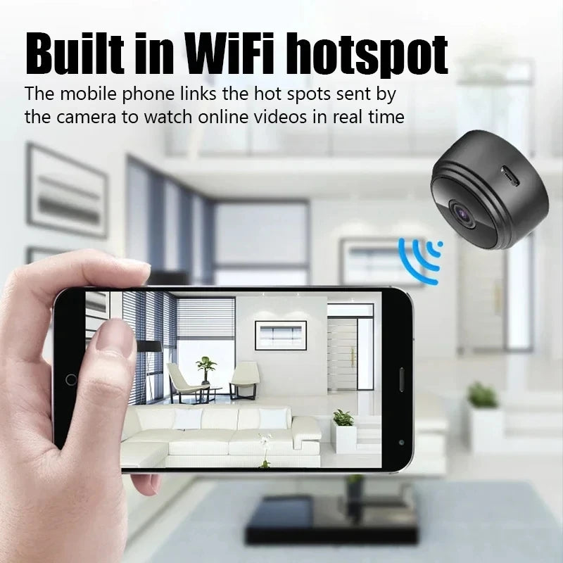 Wireless Mini Spy Camera for Home Security - Monitor Baby, Pets & More