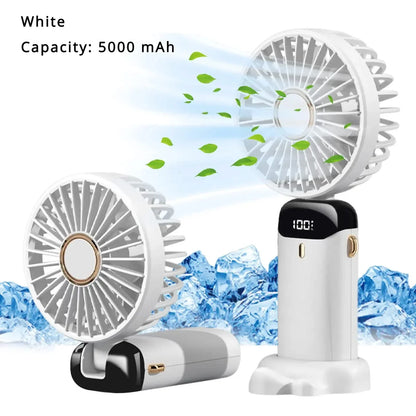 Hands-Free Cooling with Phone Mount: 5000mAh Battery