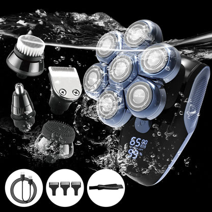 Bald Head Shaver Electric Razor, 5-in-1 Beard Trimmer Kit, Waterproof Mens Shaver